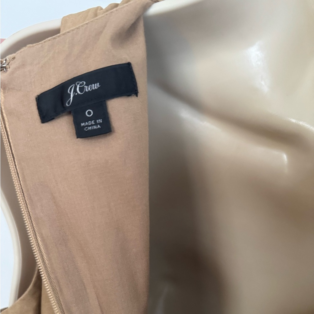 J. Crew Faux Wrap Cotton Poplin Dress In Camel - Picture 11 of 11